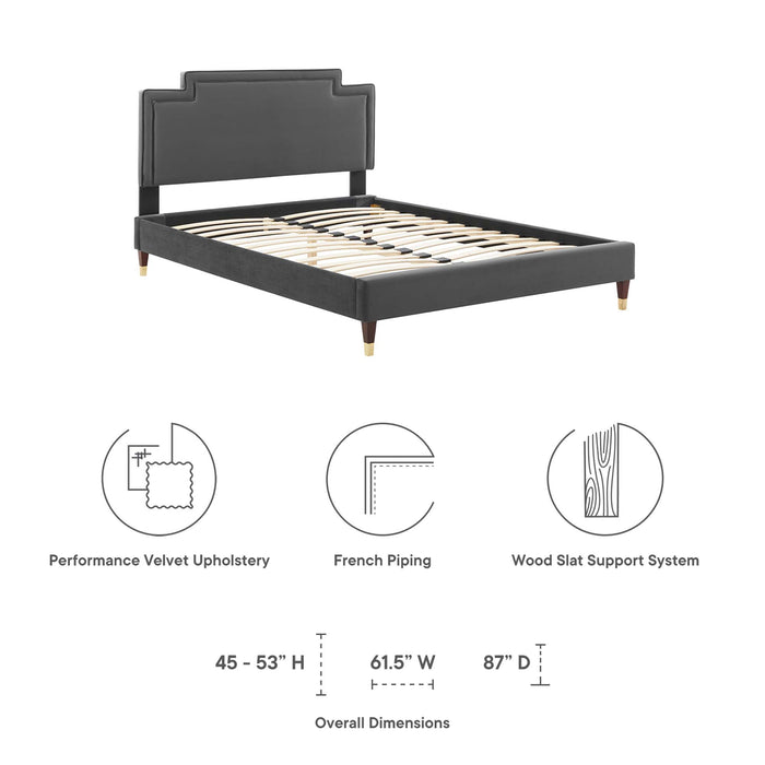 Liva Performance Velvet Queen Bed