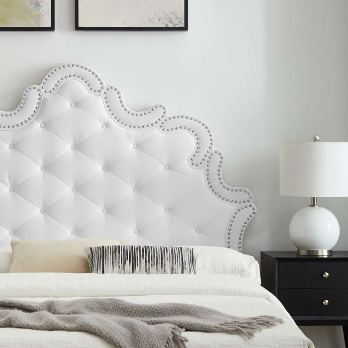 Sasha Button-Tufted Performance Velvet King Bed