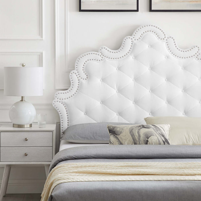 Sasha Button-Tufted Performance Velvet King Bed