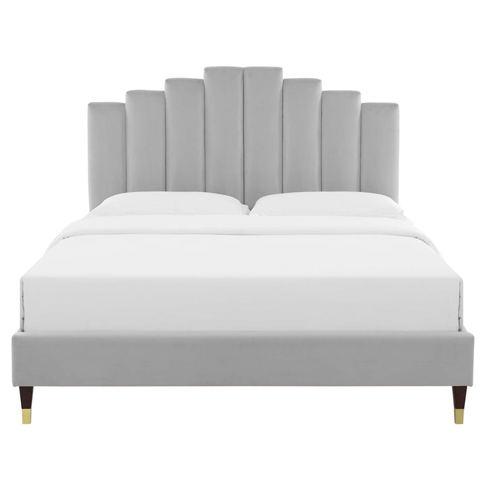 Elise Full Performance Velvet Platform Bed