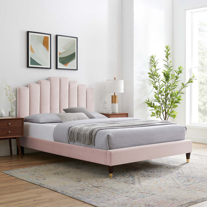 Elise Full Performance Velvet Platform Bed