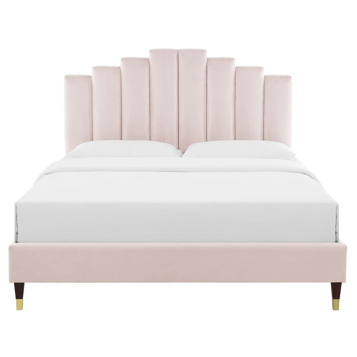 Elise Full Performance Velvet Platform Bed