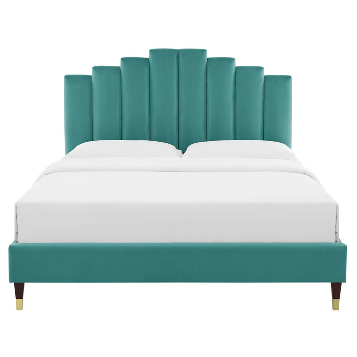 Elise Full Performance Velvet Platform Bed