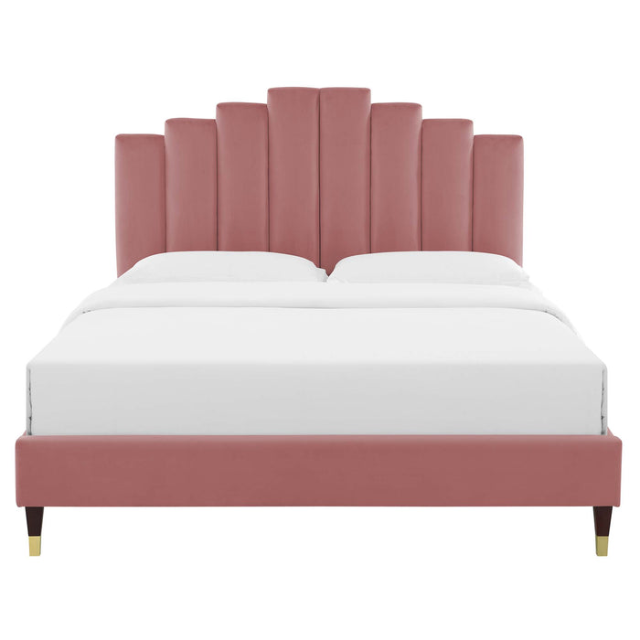 Elise King Performance Velvet Platform Bed