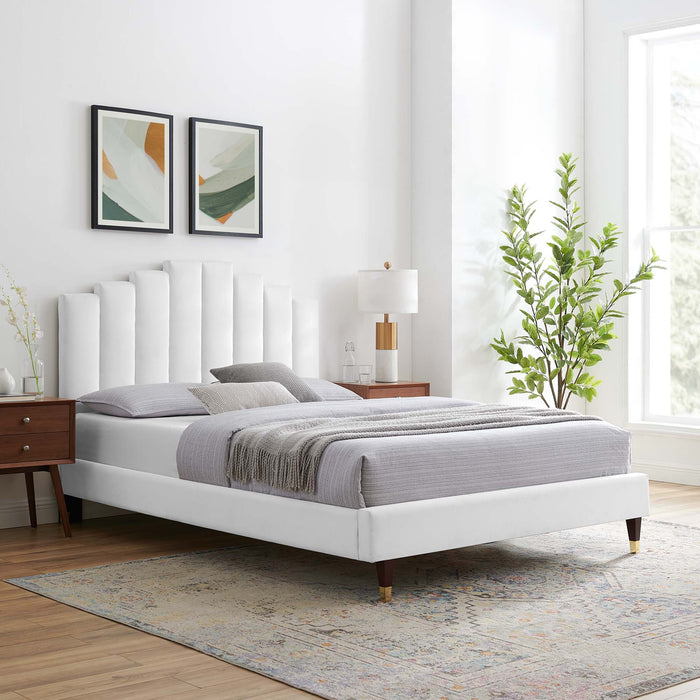 Elise King Performance Velvet Platform Bed