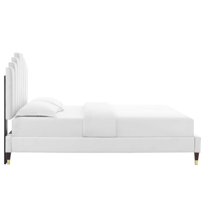 Elise King Performance Velvet Platform Bed