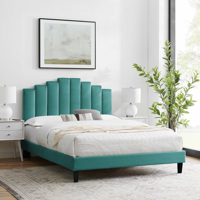 Elise Twin Performance Velvet Platform Bed