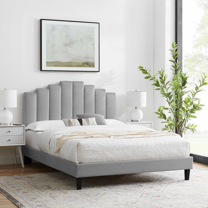 Elise Full Performance Velvet Platform Bed