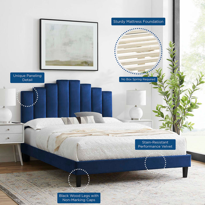 Elise Full Performance Velvet Platform Bed