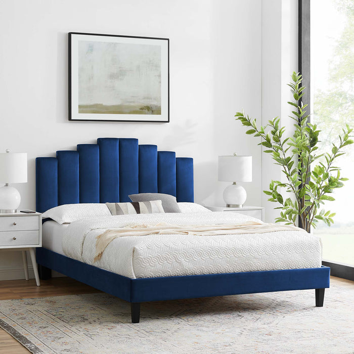 Elise Full Performance Velvet Platform Bed