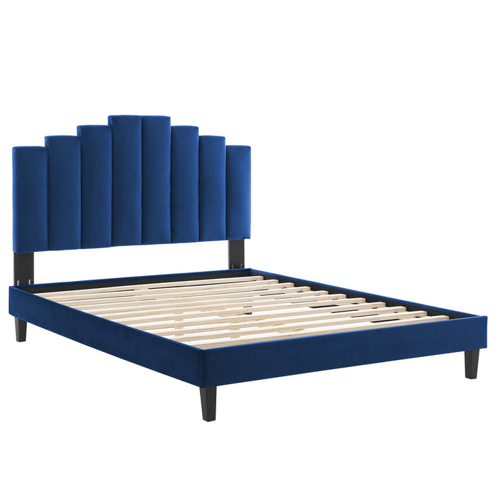 Elise Full Performance Velvet Platform Bed