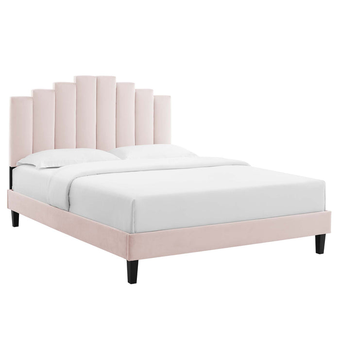 Elise Full Performance Velvet Platform Bed