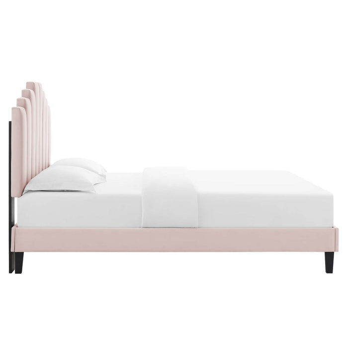 Elise Full Performance Velvet Platform Bed