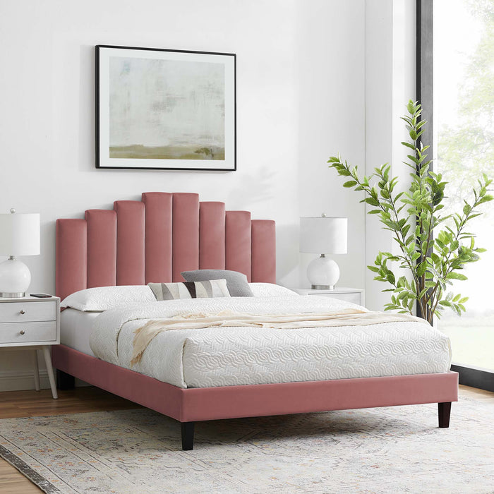 Elise King Performance Velvet Platform Bed