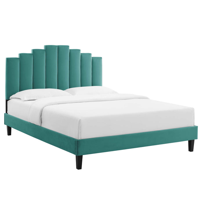 Elise King Performance Velvet Platform Bed