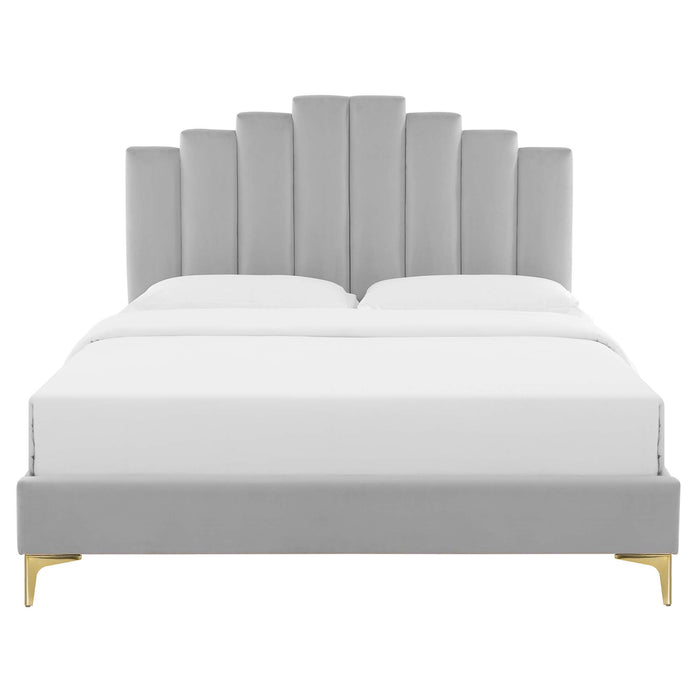 Elise Full Performance Velvet Platform Bed