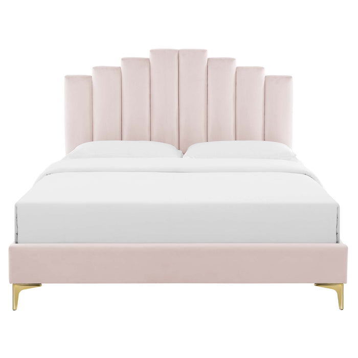 Elise Full Performance Velvet Platform Bed