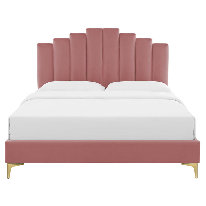 Elise King Performance Velvet Platform Bed