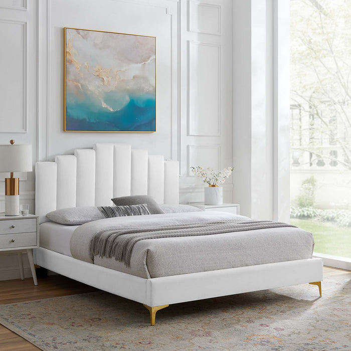 Elise King Performance Velvet Platform Bed