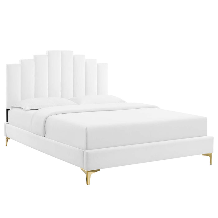 Elise King Performance Velvet Platform Bed