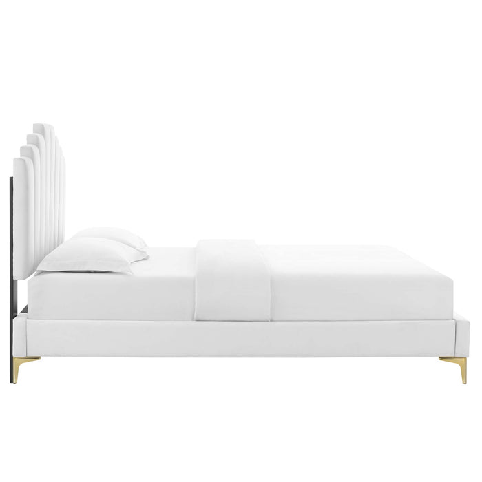 Elise King Performance Velvet Platform Bed