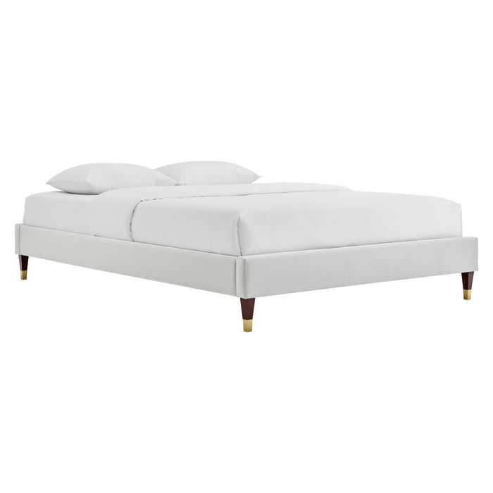 Colette Full Performance Velvet Platform Bed