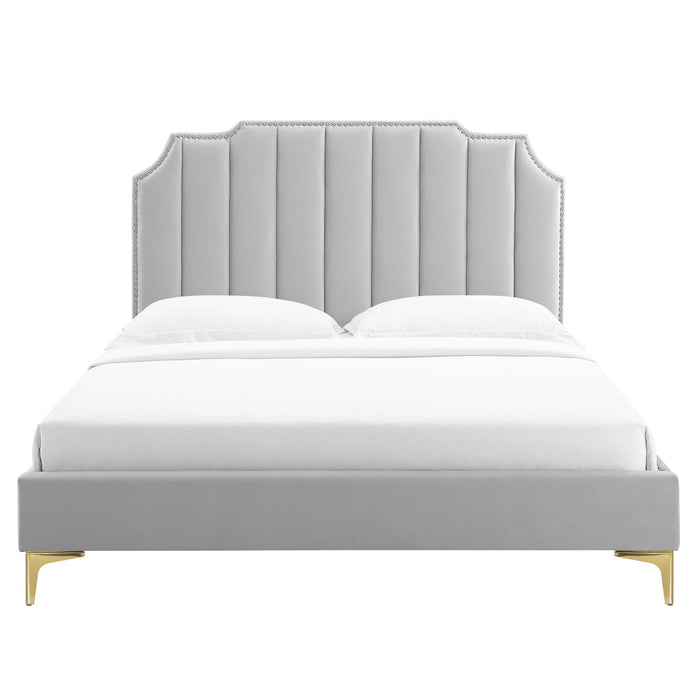 Colette King Performance Velvet Platform Bed