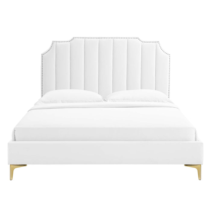 Colette King Performance Velvet Platform Bed