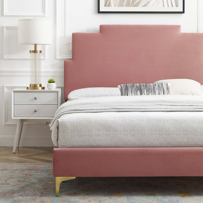 Lindsey Performance Velvet Twin Platform Bed