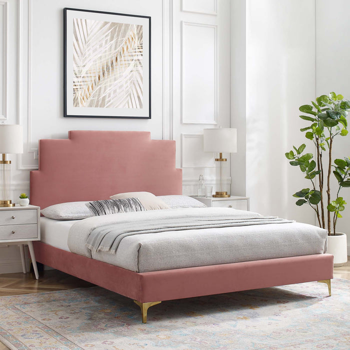 Lindsey Performance Velvet Twin Platform Bed