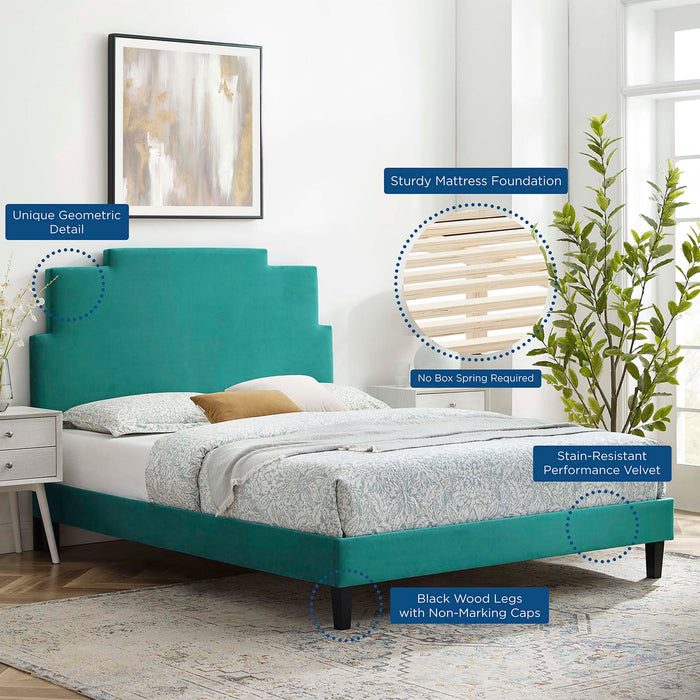 Lindsey Performance Velvet Twin Platform Bed