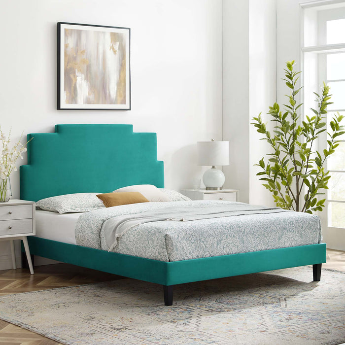 Lindsey Performance Velvet Twin Platform Bed