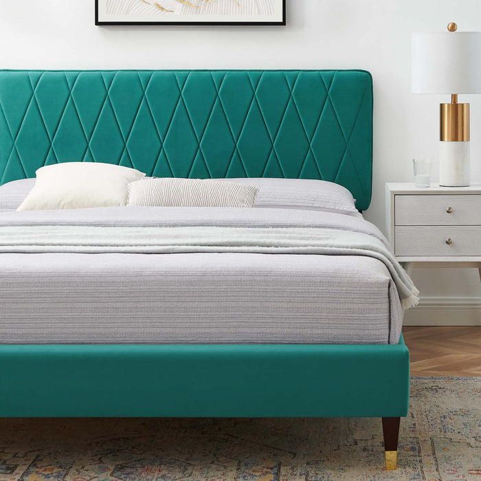 Phillipa Performance Velvet Twin Platform Bed