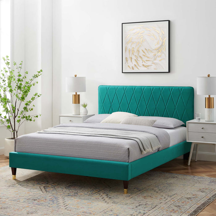 Phillipa Performance Velvet Twin Platform Bed