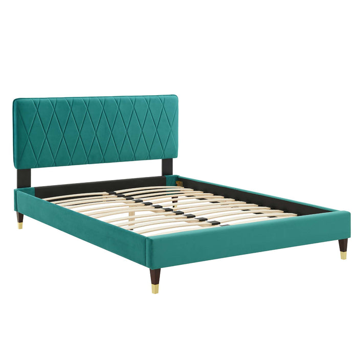 Phillipa Performance Velvet Twin Platform Bed