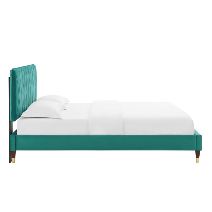 Phillipa Performance Velvet Twin Platform Bed