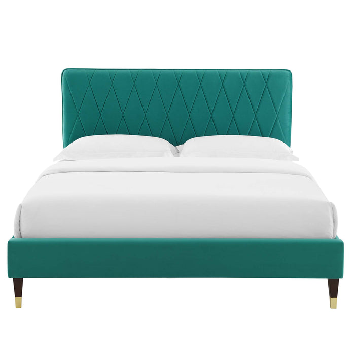 Phillipa Performance Velvet Twin Platform Bed