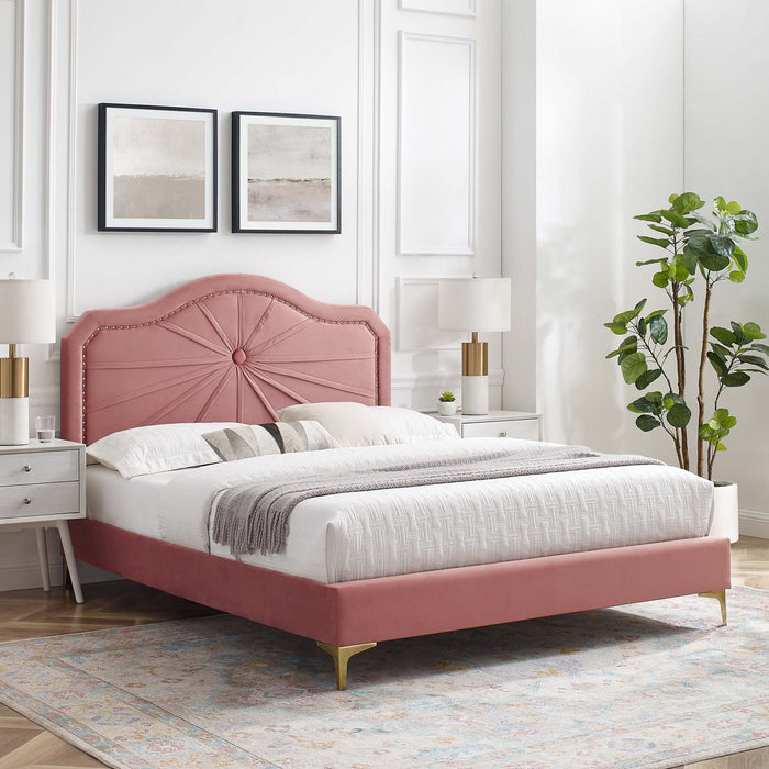 Portia Performance Velvet King Platform Bed