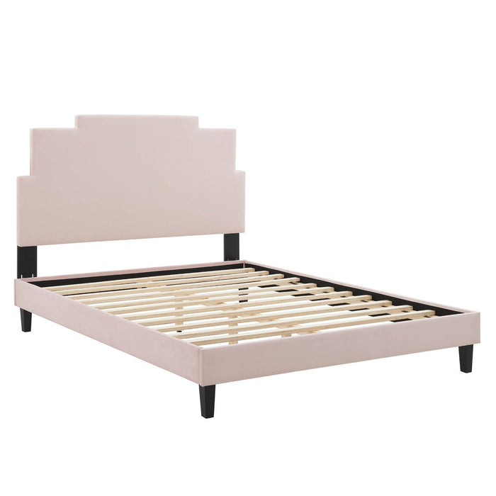 Lindsey Performance Velvet Full Platform Bed