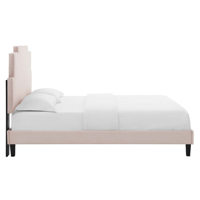 Lindsey Performance Velvet Full Platform Bed