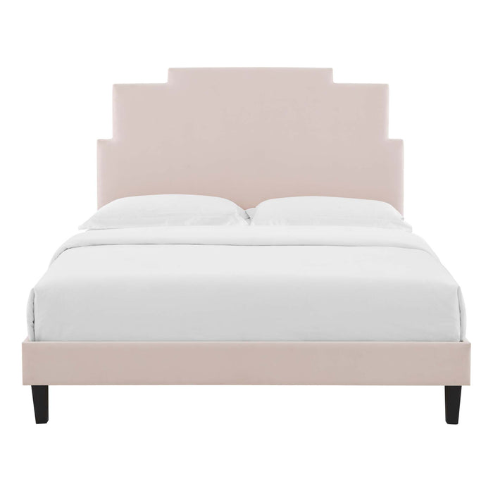 Lindsey Performance Velvet Full Platform Bed