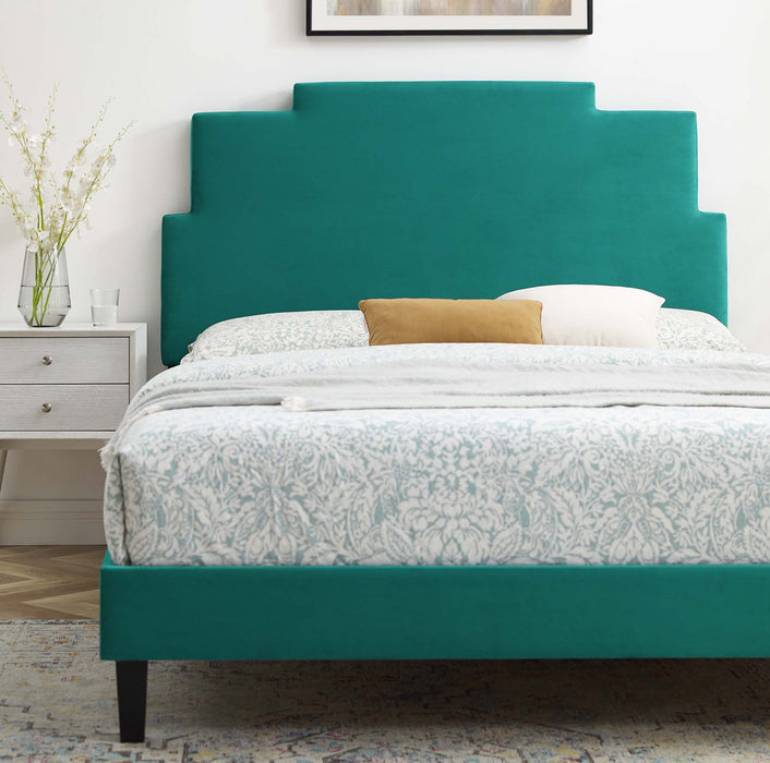 Lindsey Performance Velvet Full Platform Bed