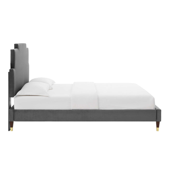 Lindsey Performance Velvet King Platform Bed