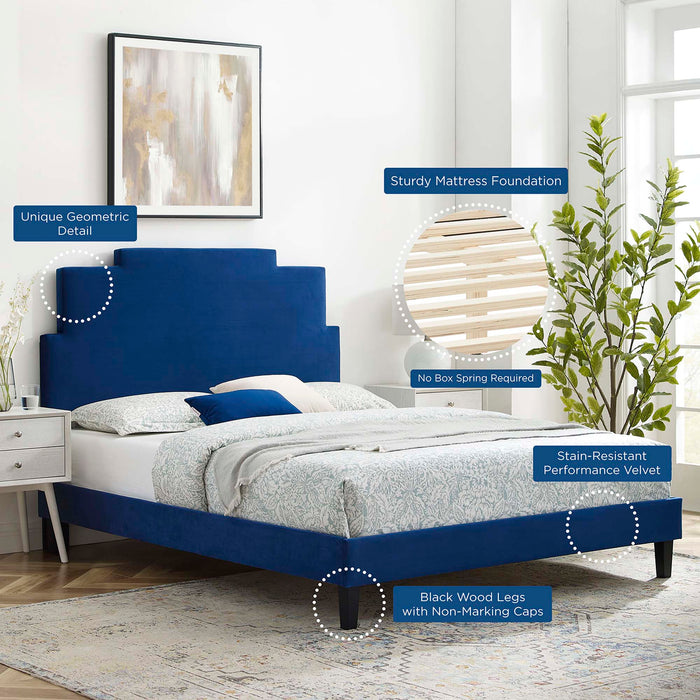 Lindsey Performance Velvet King Platform Bed