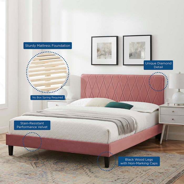 Phillipa Performance Velvet King Platform Bed