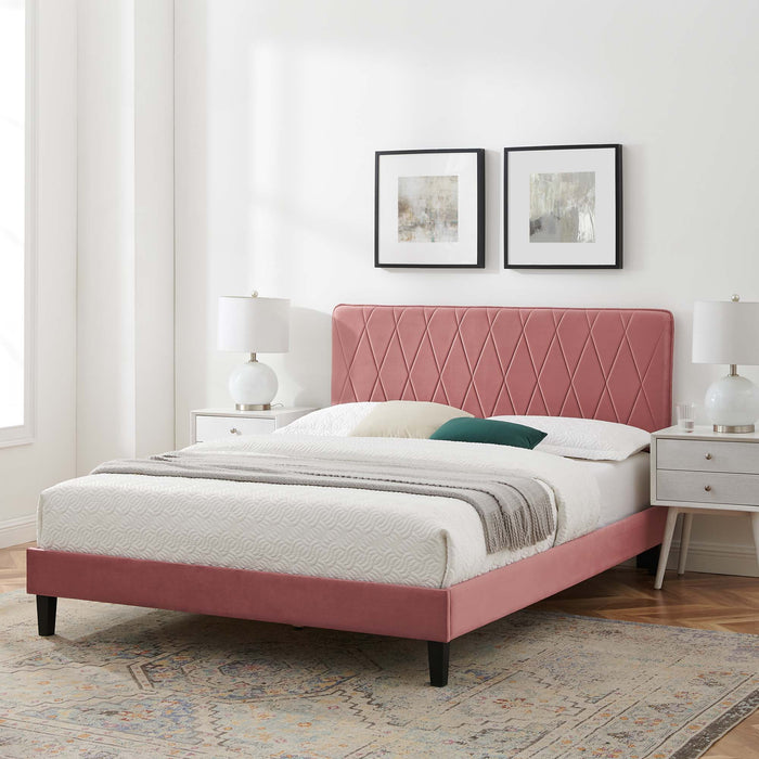 Phillipa Performance Velvet King Platform Bed