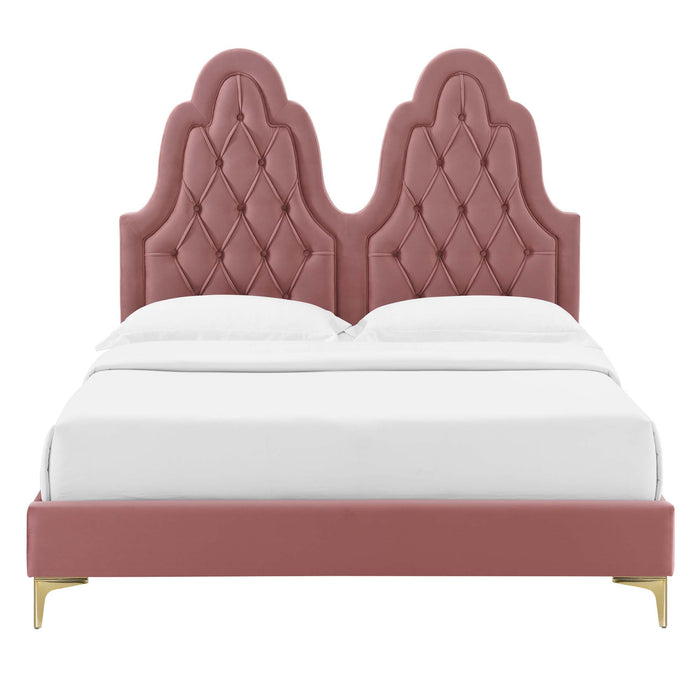 Alexandria Tufted Performance Velvet Twin Platform Bed