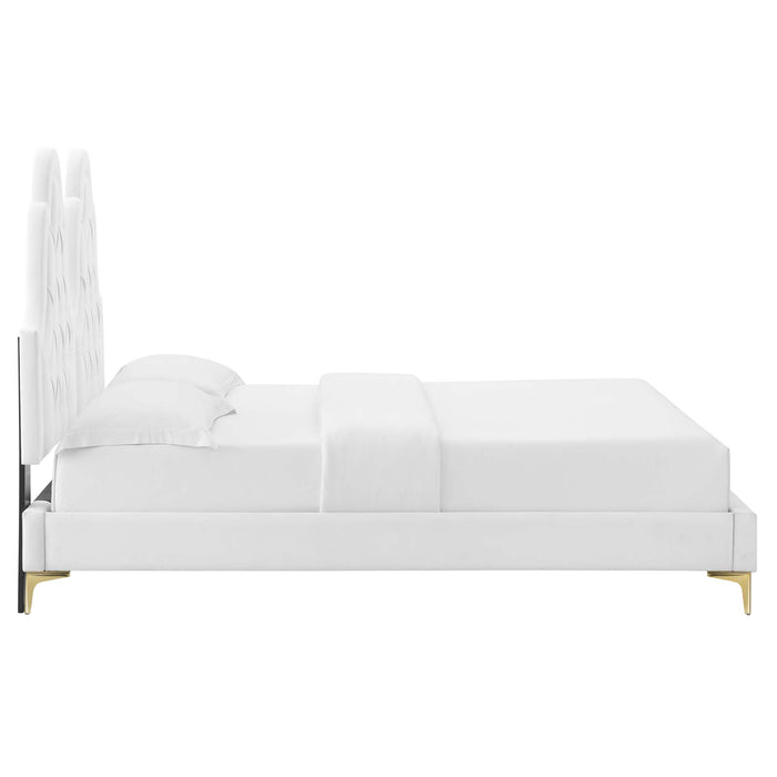 Alexandria Tufted Performance Velvet Twin Platform Bed