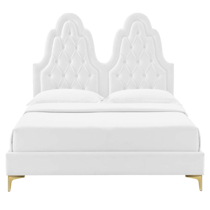 Alexandria Tufted Performance Velvet Twin Platform Bed