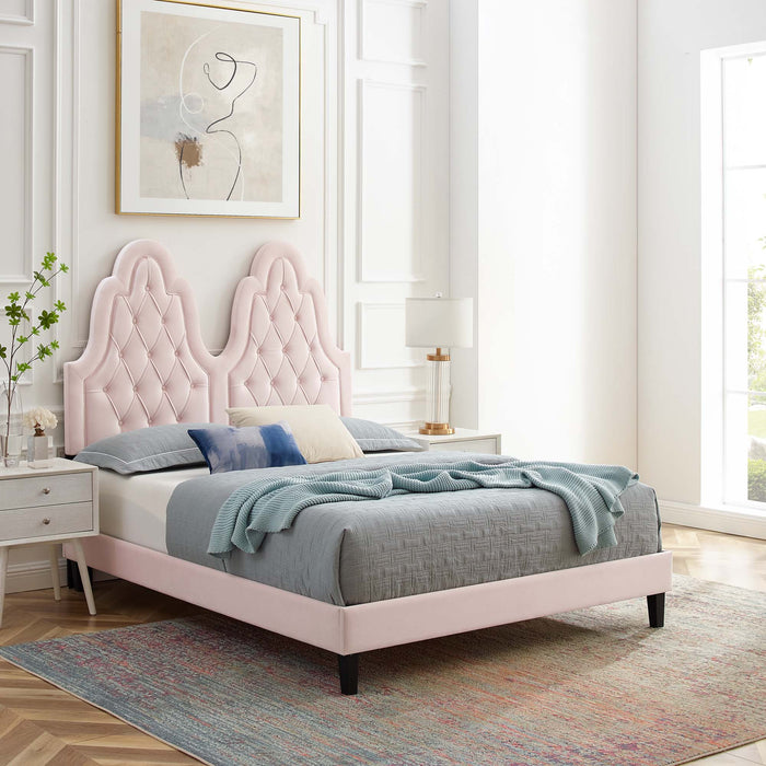 Alexandria Tufted Performance Velvet Twin Platform Bed